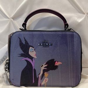 Coach x Disney Box Crossbody with Maleficent Motif Villain Bag! NWT